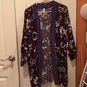 Xhilaration XS/S Floral Kimino Cardigan